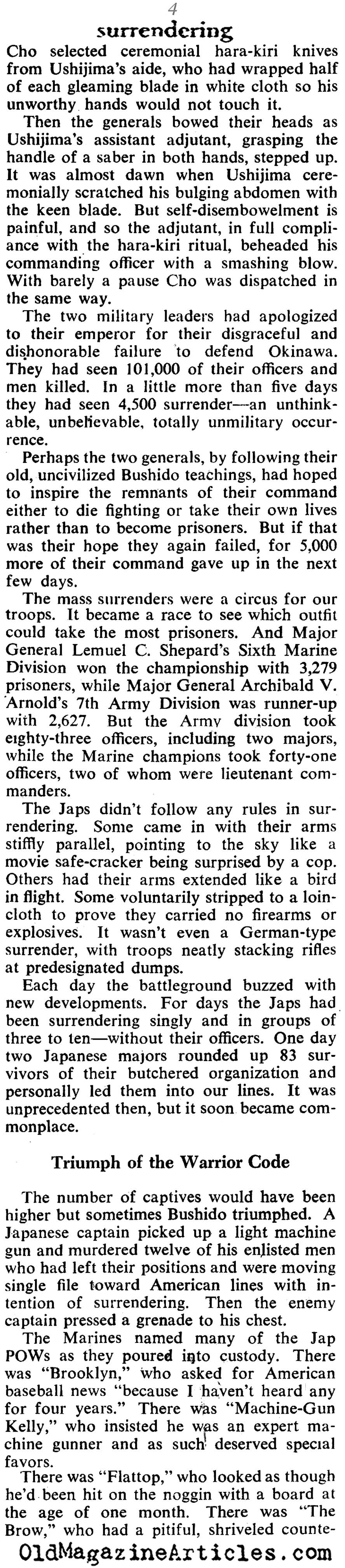 When Bushido Took a Back Seat  (Collier's Magazine, 1945)