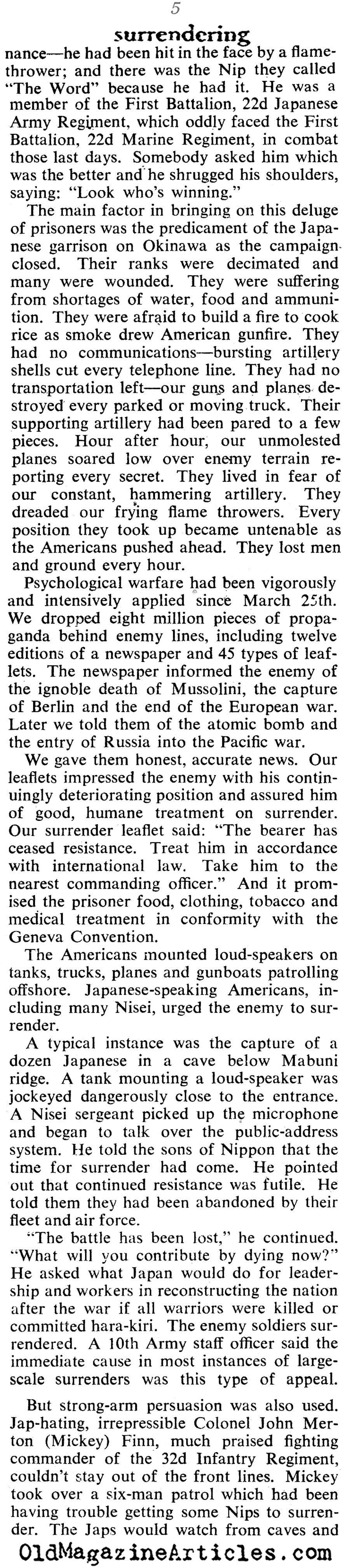 When Bushido Took a Back Seat  (Collier's Magazine, 1945)