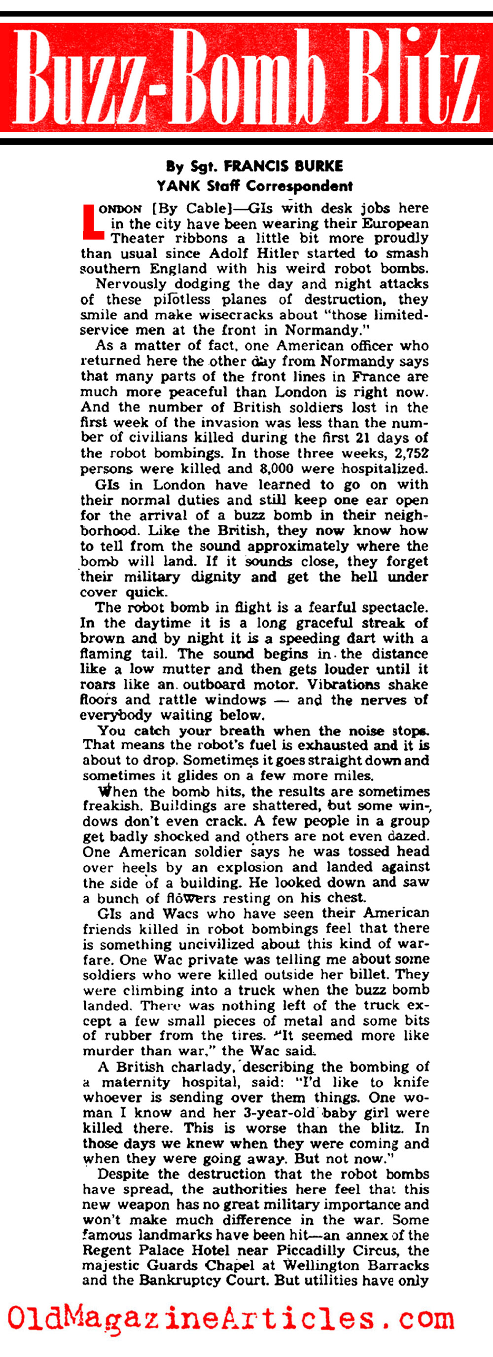 Buzz-Bombs Over London  (Yank Magazine, 1944)