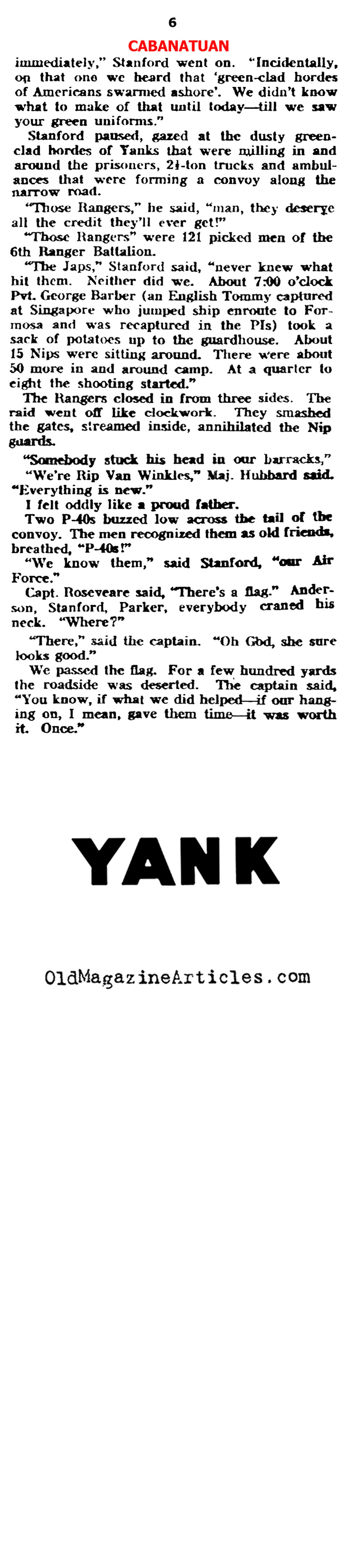 The Japanese Prison Camp at  Cabanatuan (Yank Magazine, 1945)