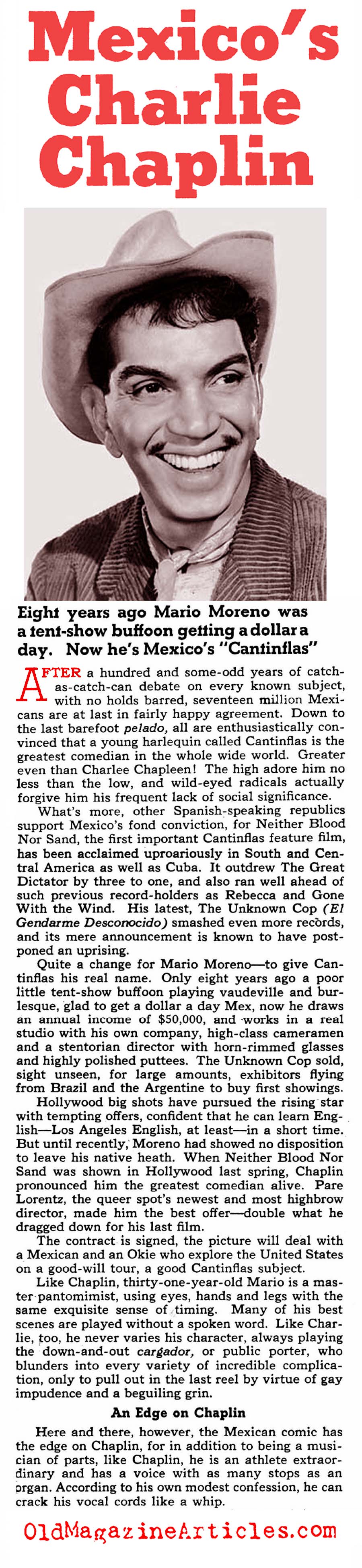 Mario Moreno: The Mexican Charlie Chaplin (Collier's Magazine, 1942)