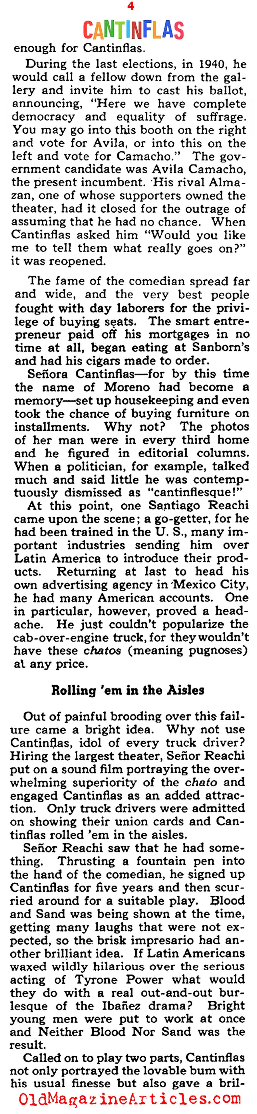 Mario Moreno: The Mexican Charlie Chaplin (Collier's Magazine, 1942)