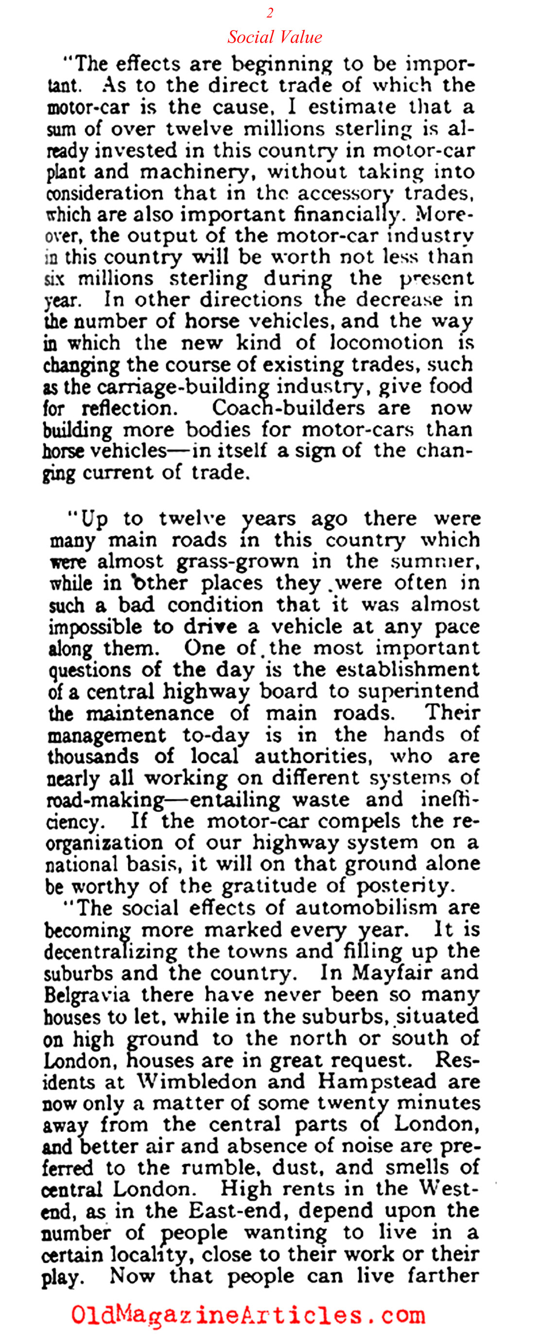 The Social Value of the Car (Literary Digest, 1908)