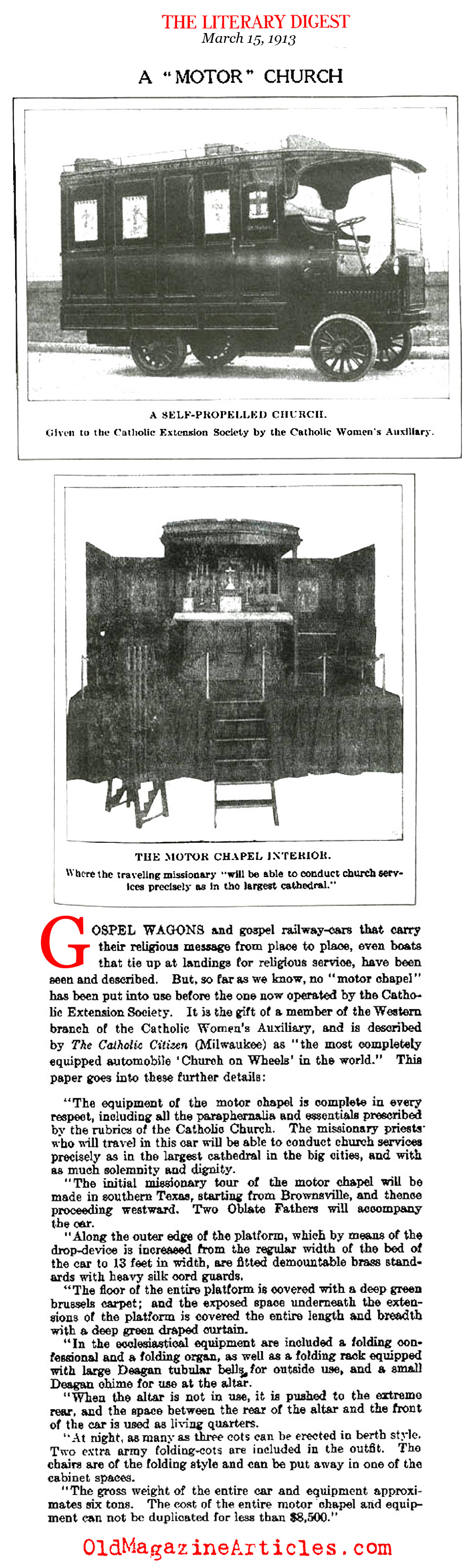A Church on Wheels (Literary Digest, 1913)