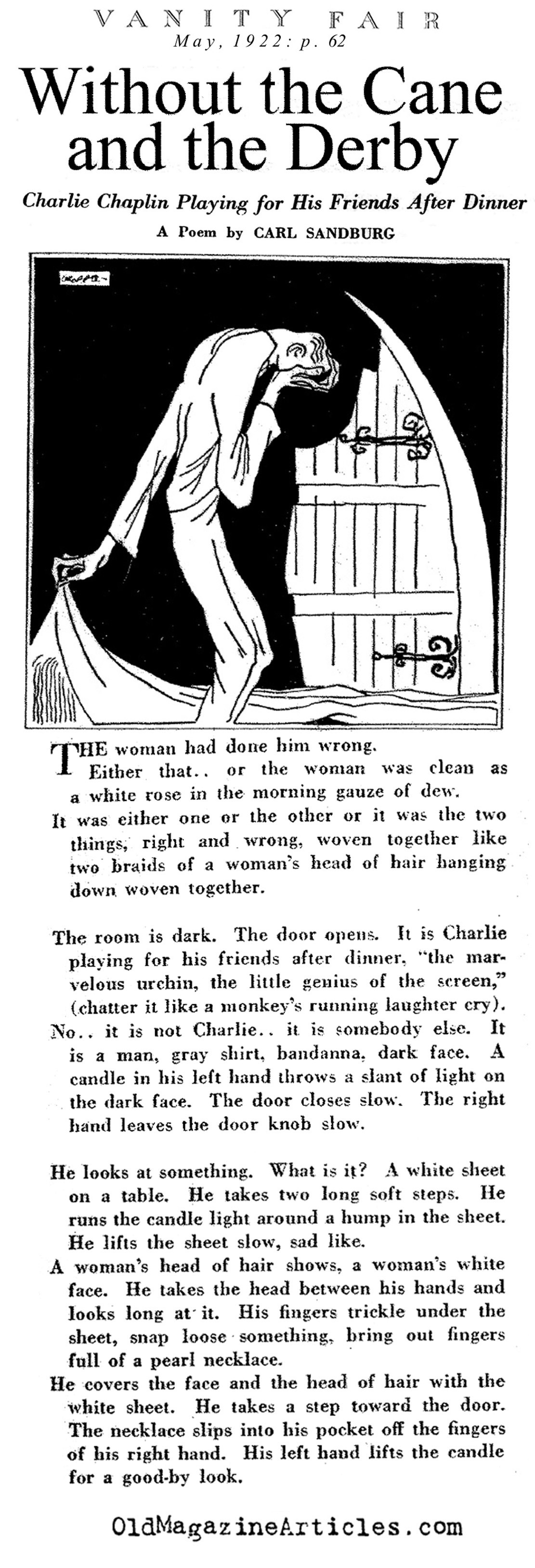 Carl Sandburg on Charlie Chaplin (Vanity Fair Magazine, 1922)