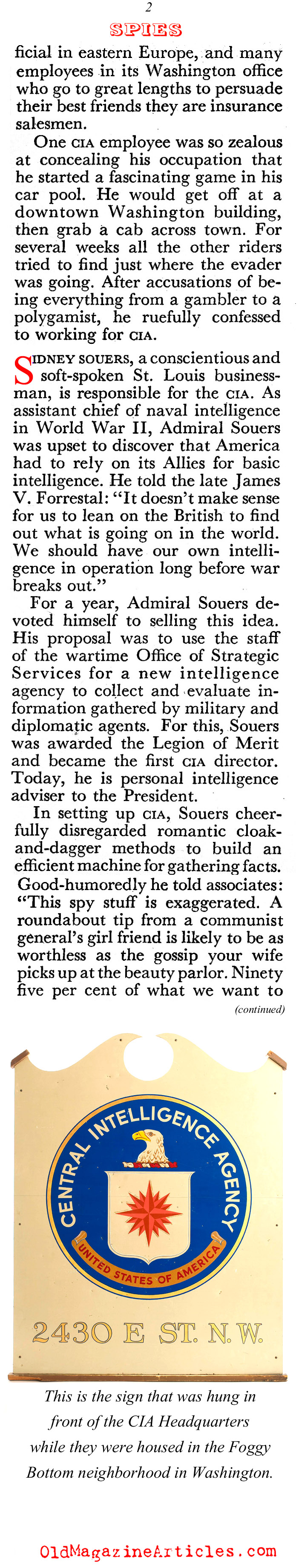 The Early CIA (Coronet Magazine, 1951)