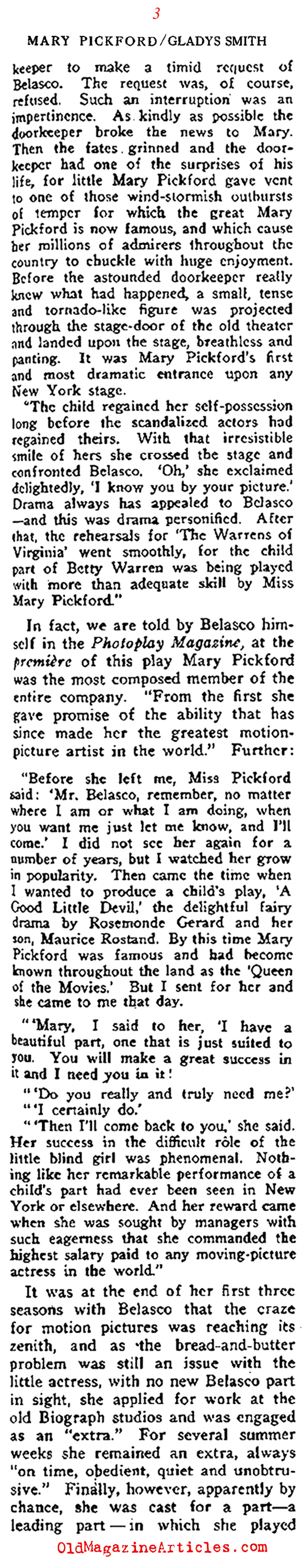 An Interview With Mary Pickford (Current Opinion, 1918)