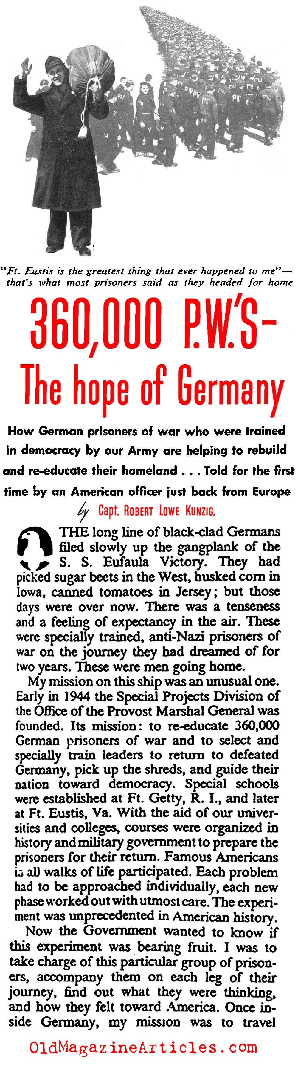 The Re-Education of German Prisoners of War (The American Magazine, 1946)