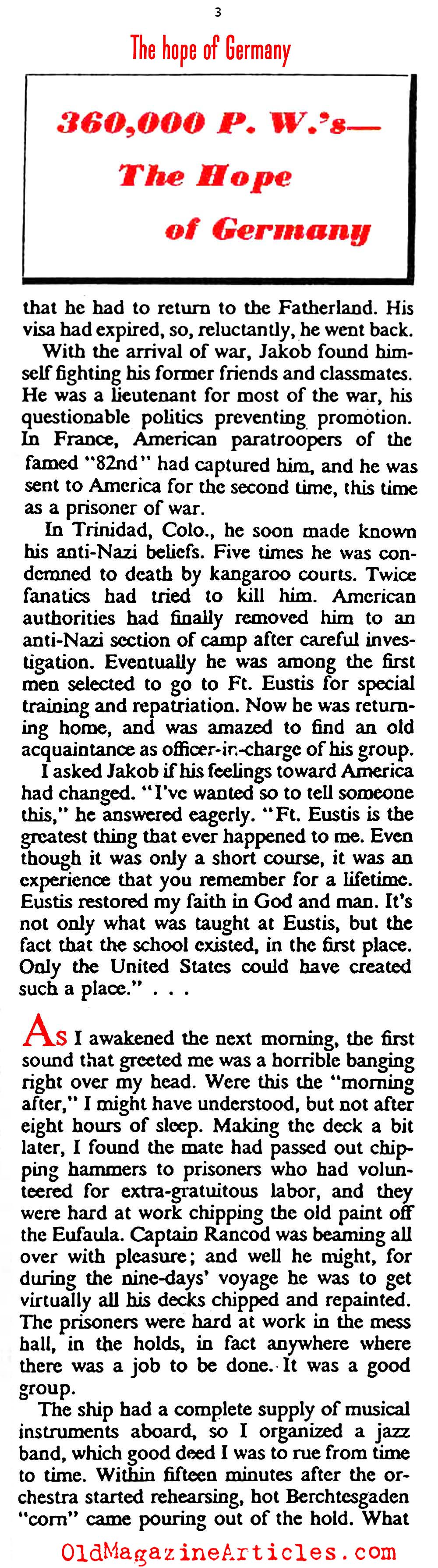 Anti-Nazi POWs Schooled in the Ways of Democracy (American Magazine, 1946)