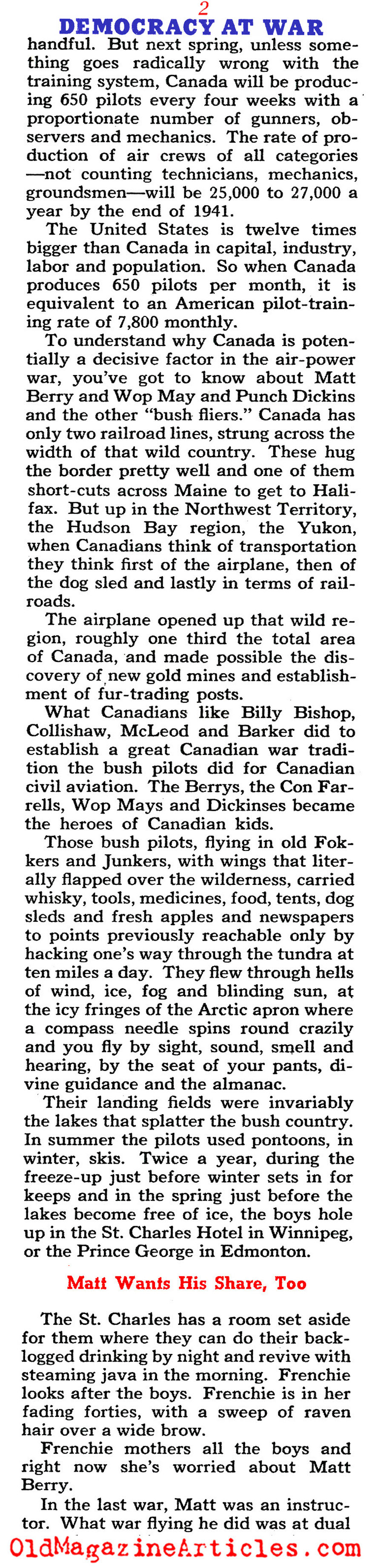 Canada Steps Up for Britain (Collier's Magazine, 1940)