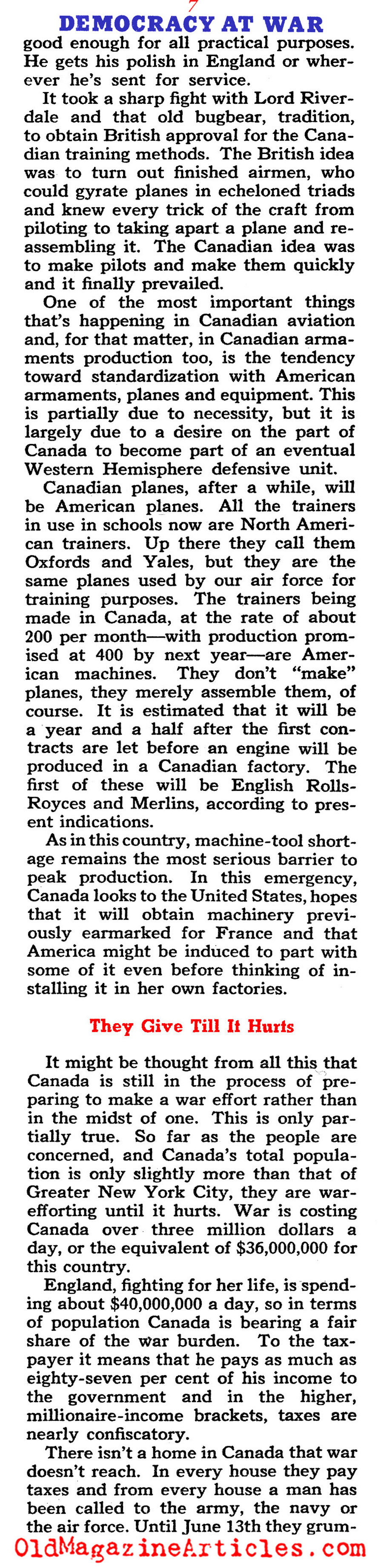 Canada Steps Up for Britain (Collier's Magazine, 1940)