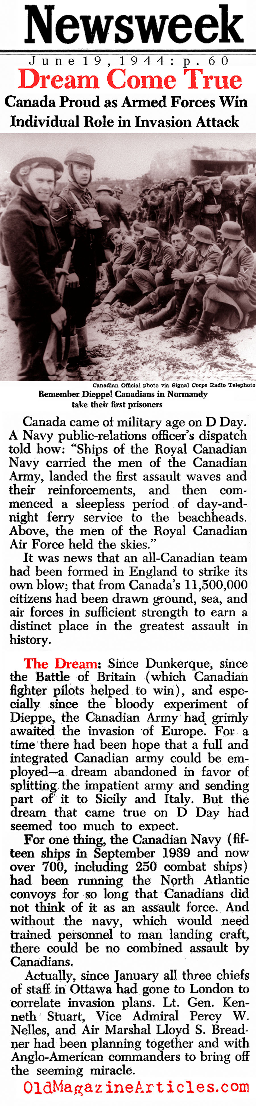 The Canadians on D-Day (Newsweek Magazine, 1944)
