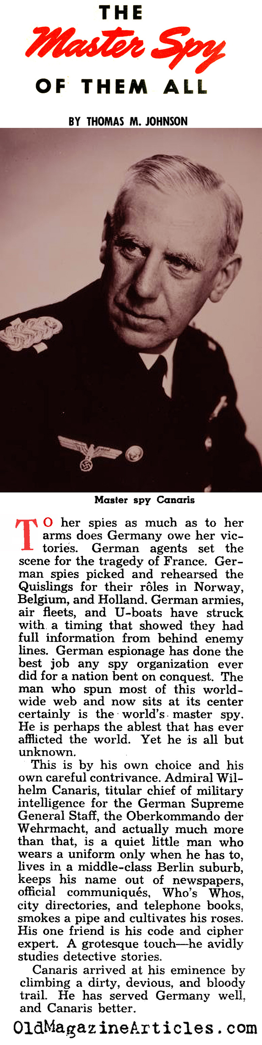 Nazi Spy Master (Liberty Magazine, 1942)