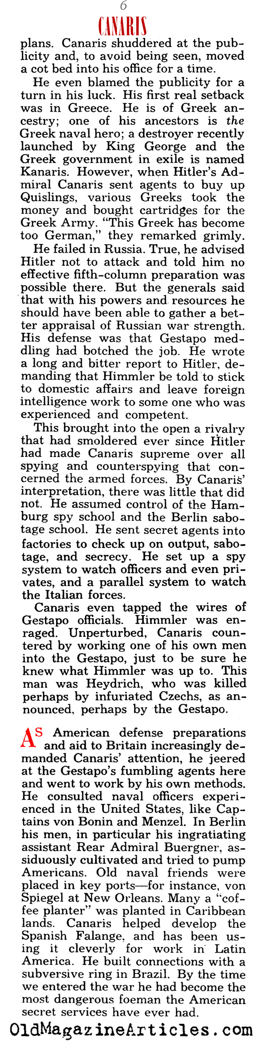 Nazi Spy Master (Liberty Magazine, 1942)