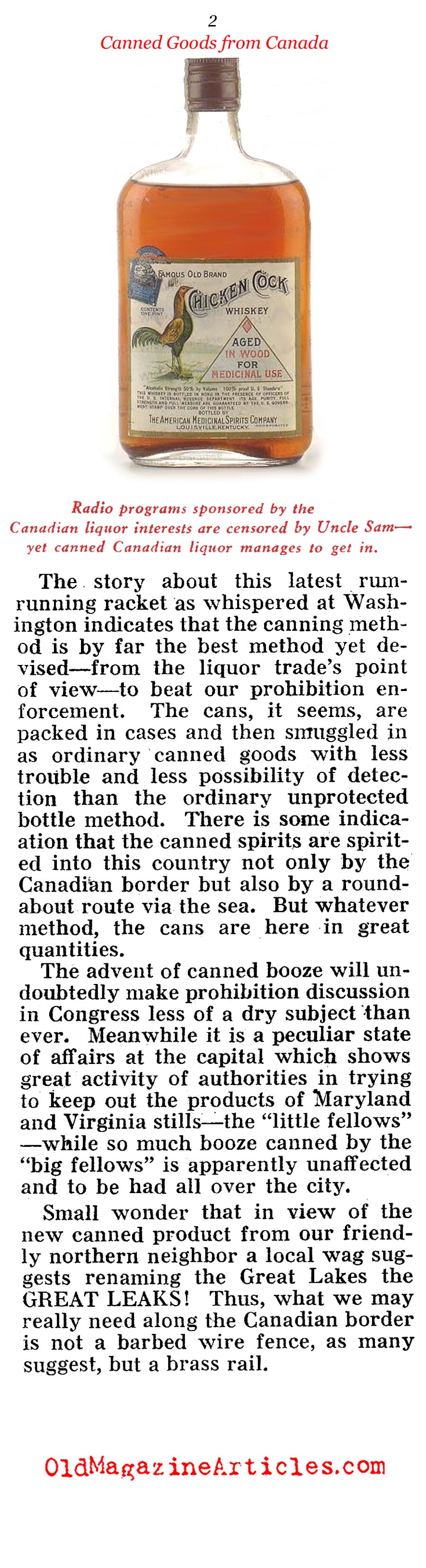 ''Canned Goods'' From Canada (Pathfinder Magazine, 1931)