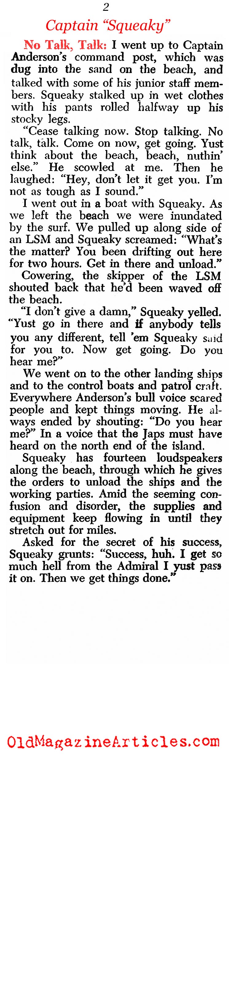 The Beachmaster (Newsweek Magazine, 1945)