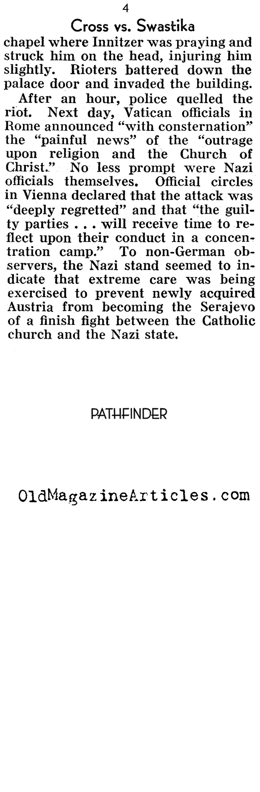 Cardinal Innitzer Stands Up (Pathfinder Magazine, 1938)