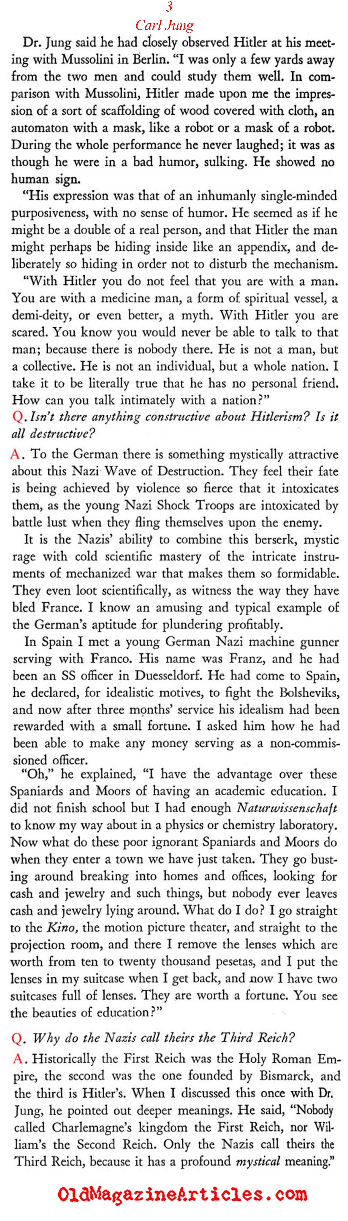 Carl Jung on Hitler (Omnibook Magazine, 1942)