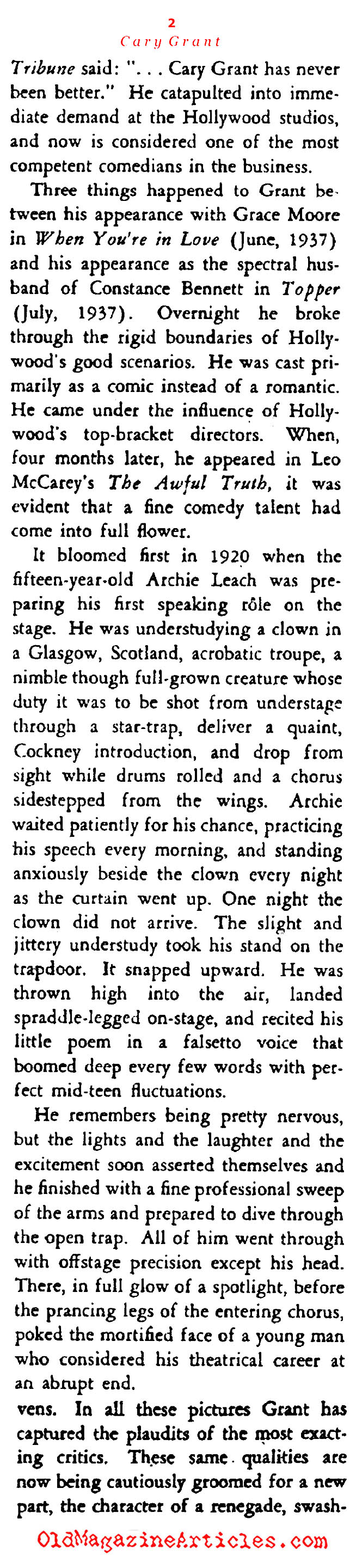 A Profile of Cary Grant (Stage Magazine, 1939)