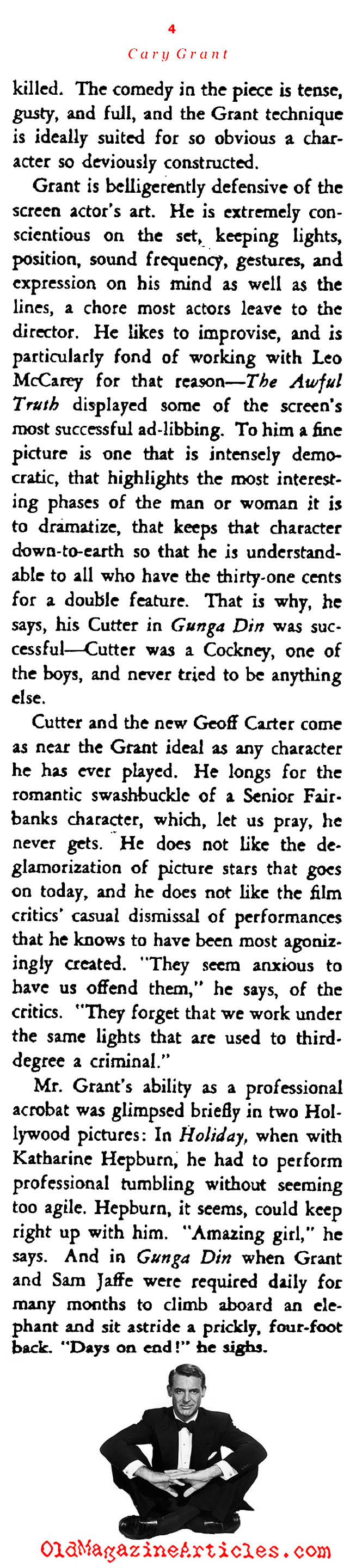 A Profile of Cary Grant (Stage Magazine, 1939)