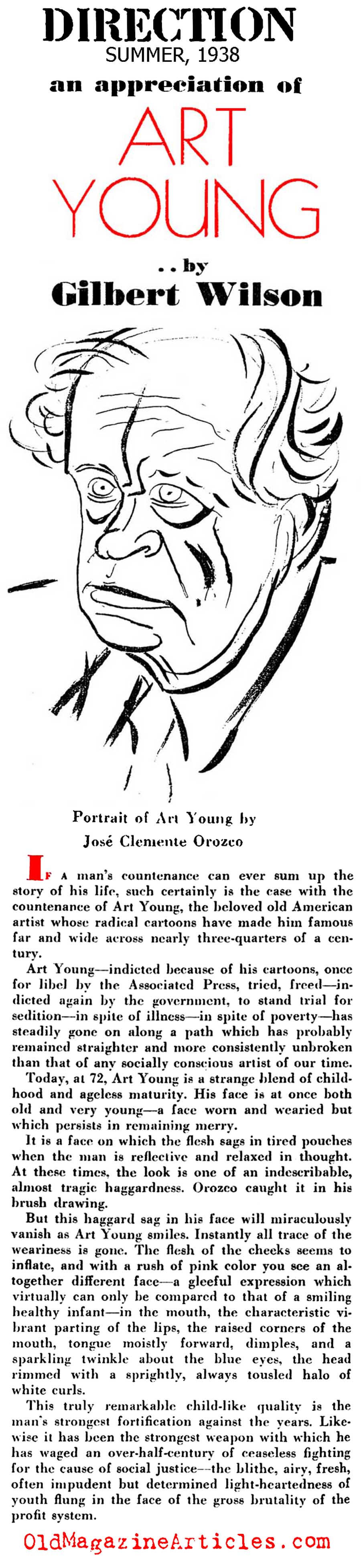 Leftist Cartoonist Art Young  (Direction Magazine, 1938)
