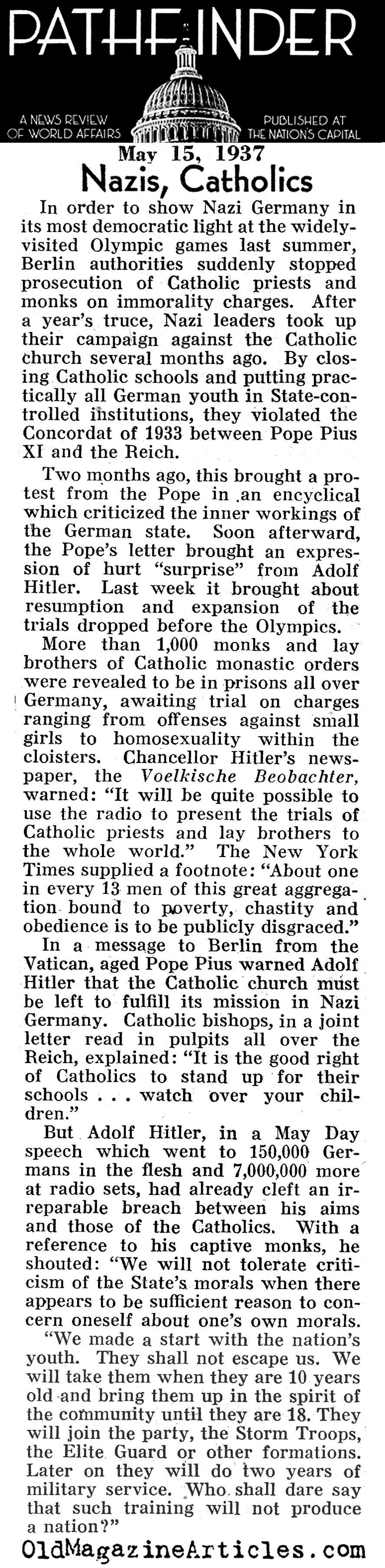 Catholics and Nazis (Pathfinder Magazine, 1937)