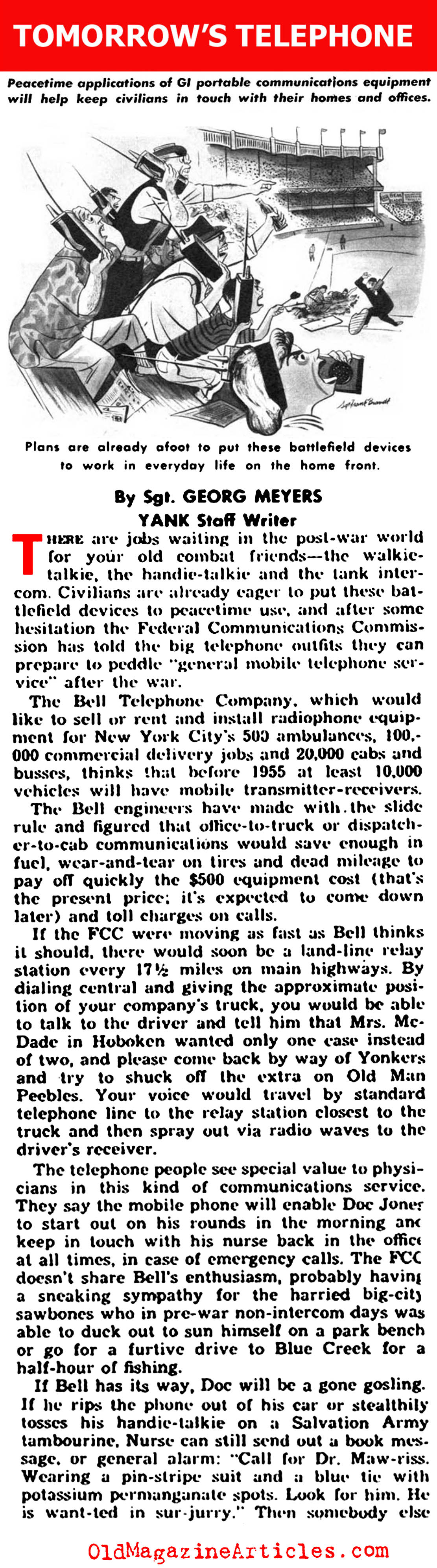 Walkie-Talkies and the Anticipation of Cell Phones in 1945 (Yank Magazine, 1945)