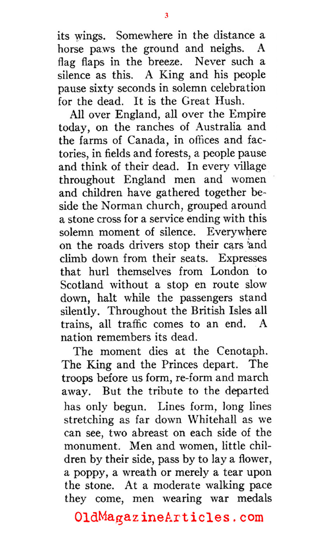 Remembrance Day at the Cenotaph (American Legion Monthly, 1936)