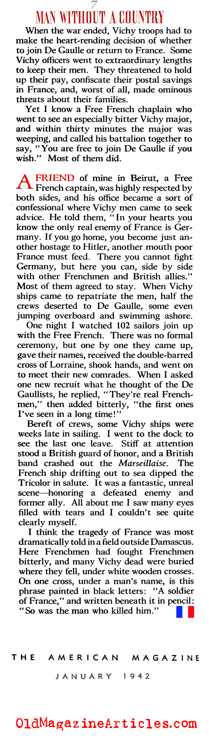 The Leader of Free France (The American Magazine, 1942)