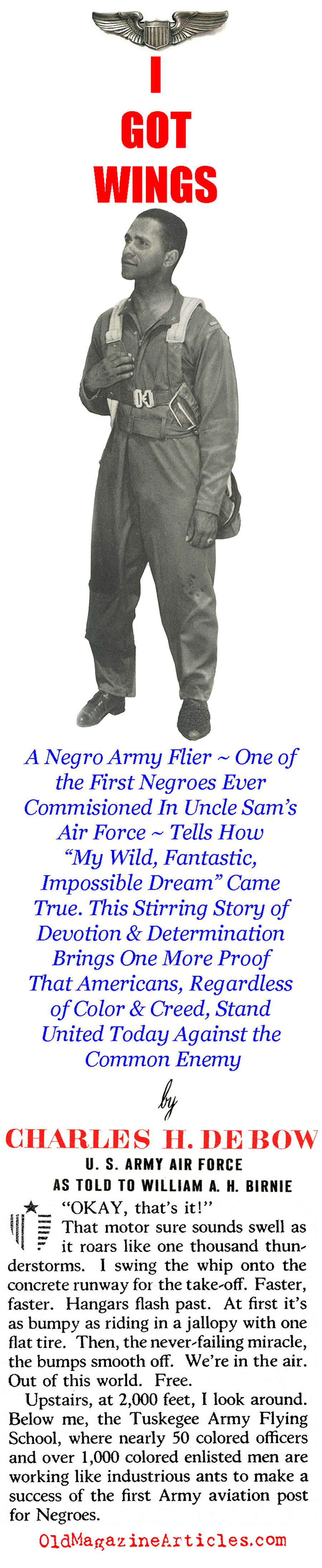 The First Black Fighter Pilots (The American Magazine, 1942)