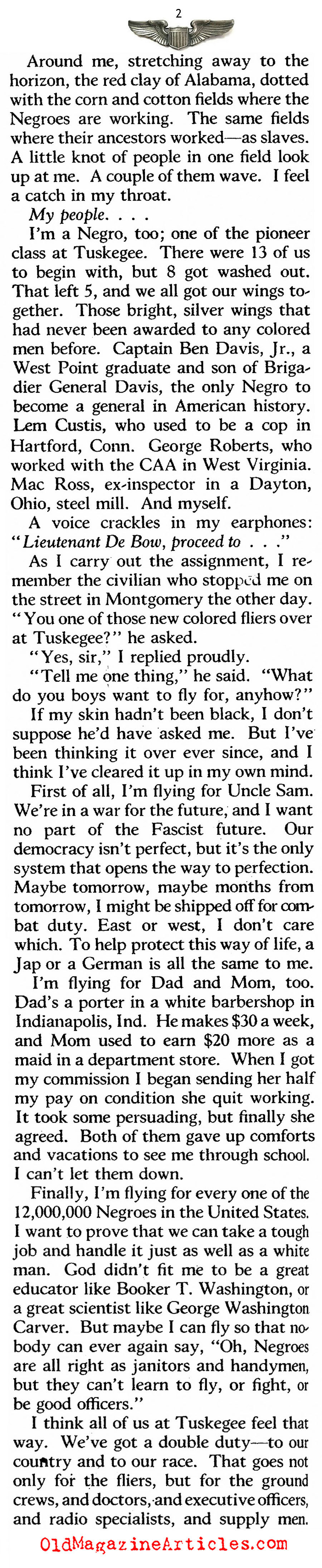 The First Black Fighter Pilots (The American Magazine, 1942)