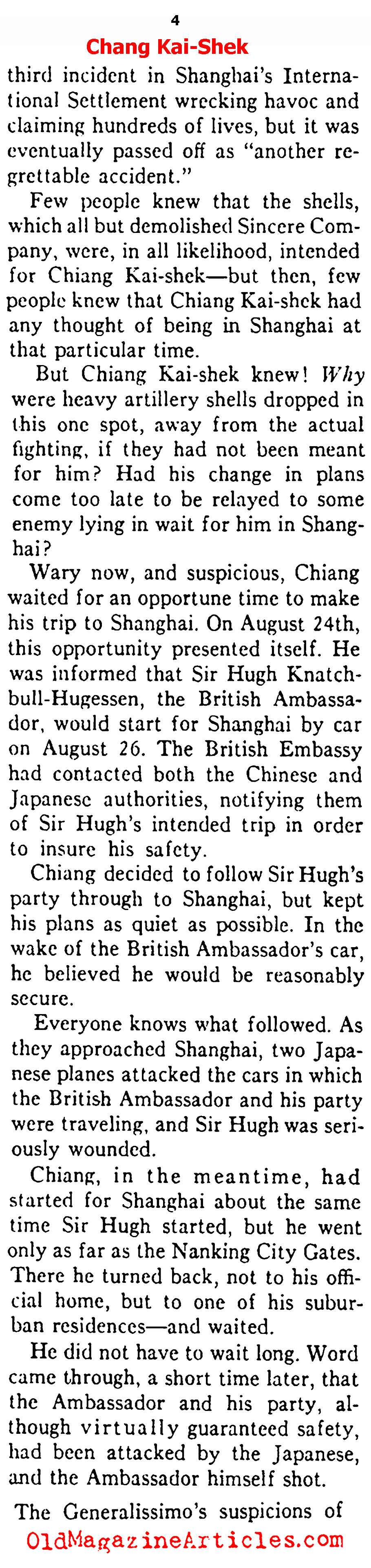 Eyes on Chiang Kai-Shek (Ken Magazine, 1938)