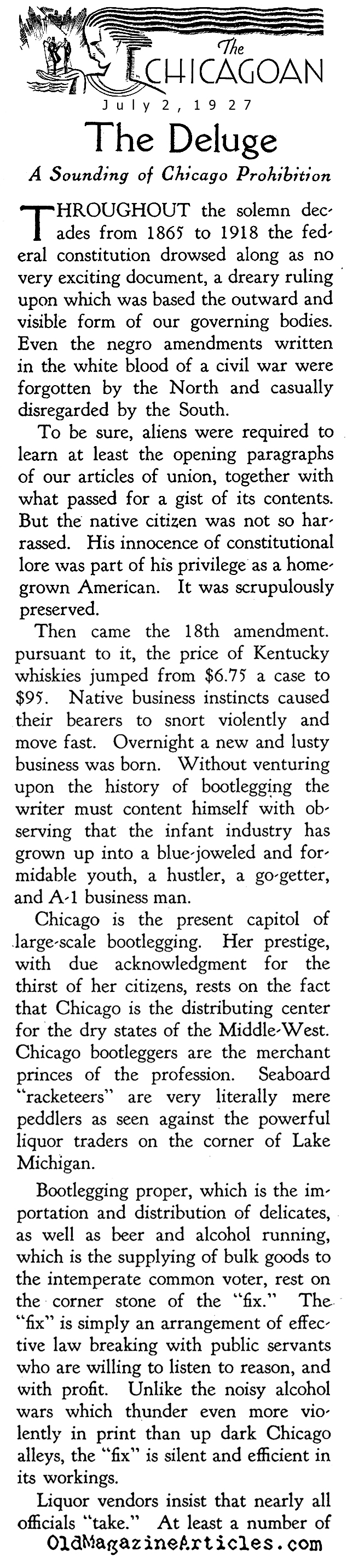 Prohibition - Chicago Style (The Chicagoan, 1927)