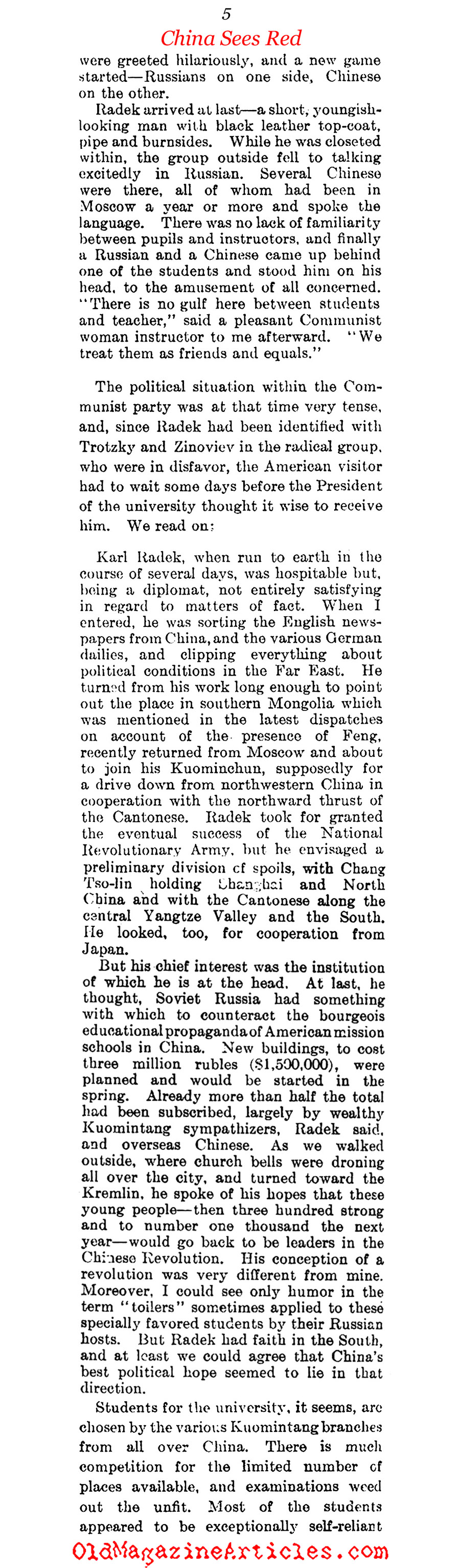 ''Where Moscow Is Teaching China to see Red'' (Literary Digest, 1927)