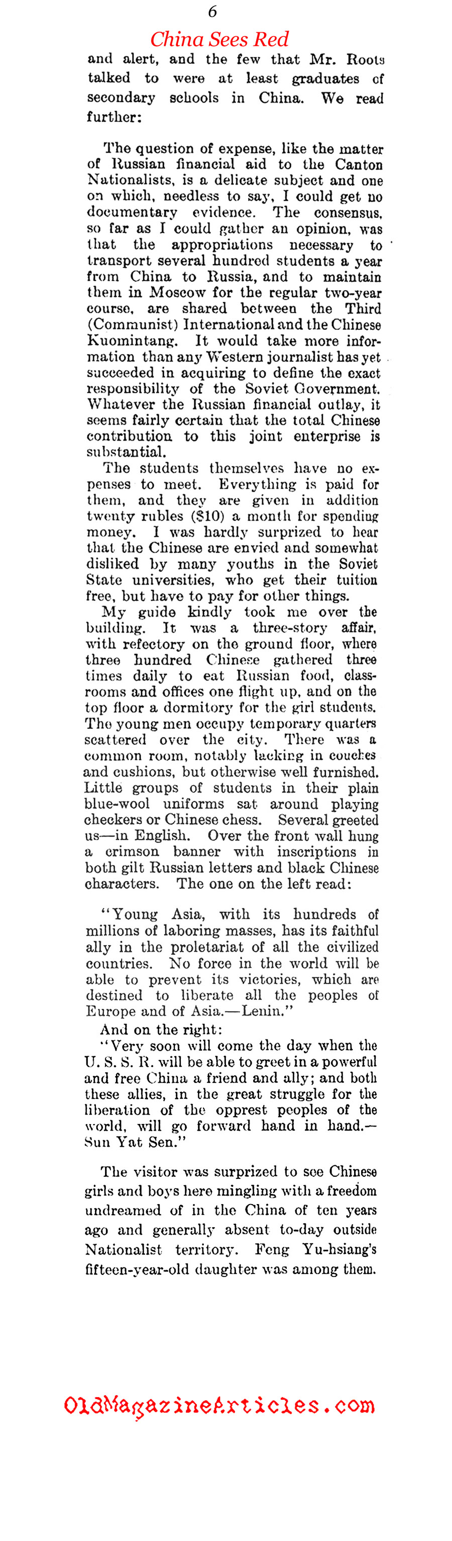''Where Moscow Is Teaching China to see Red'' (Literary Digest, 1927)