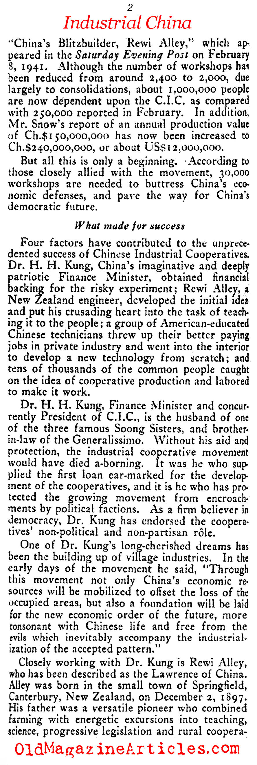 China's Industrial Cooperatives (The Commonweal, 1941)