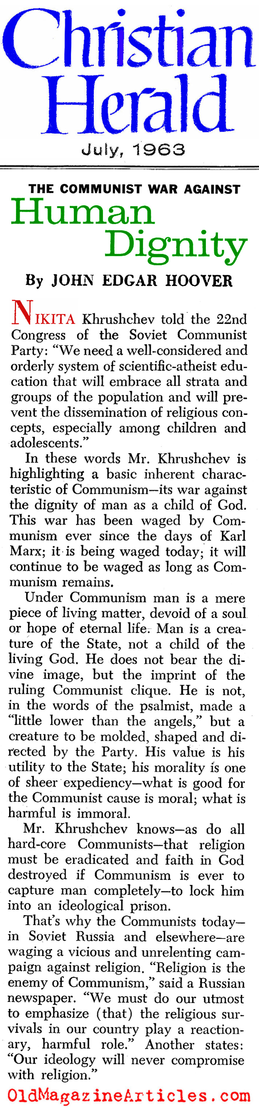 Calling Communism Out (Christian Herald, 1963)