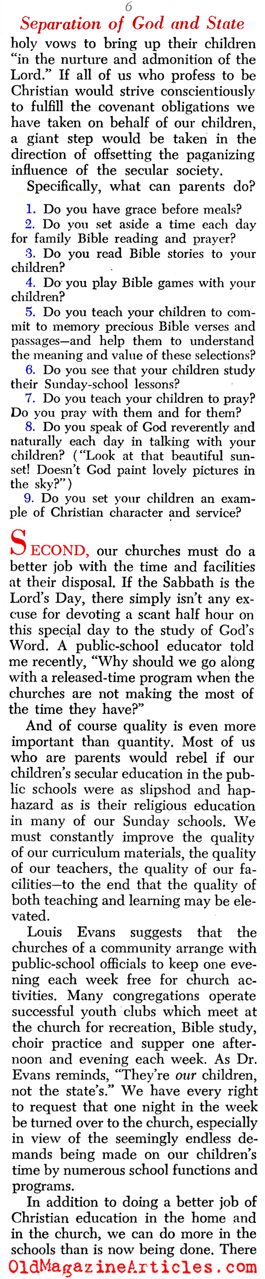 ''The Separation of God and State'' (Christian Herald, 1963)