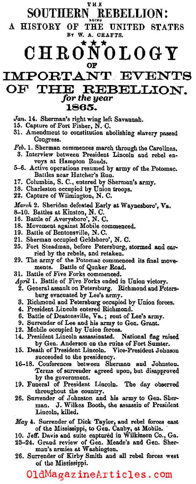 1865: The Last Four Months of  War (Southern Rebellion, 1867)