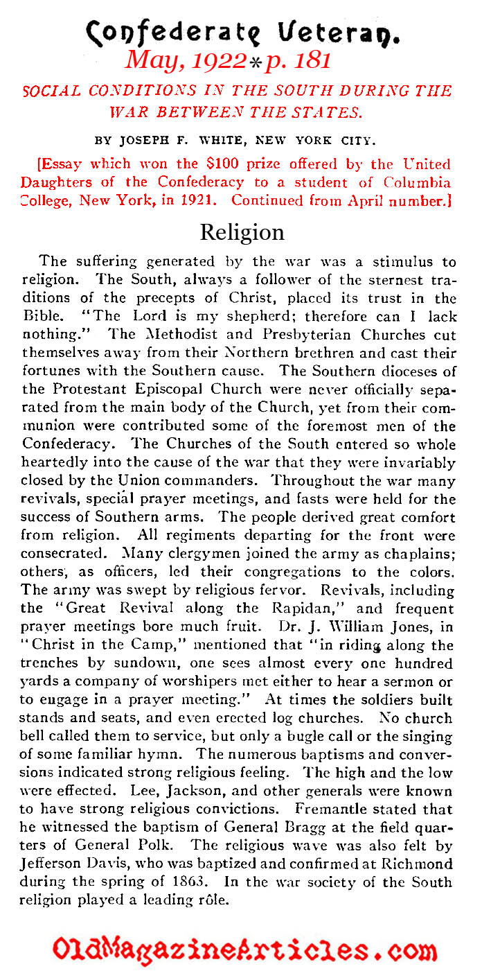 Christianity in the Confederate States (Confederate Veteran, 1922)