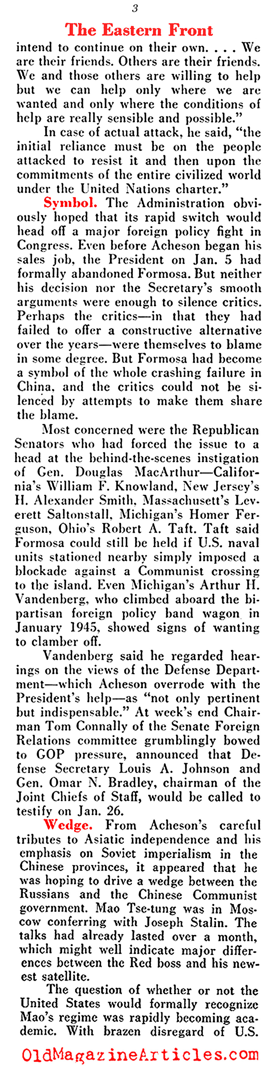 A Rift in the Containment Policy (Pathfinder Magazine, 1950)