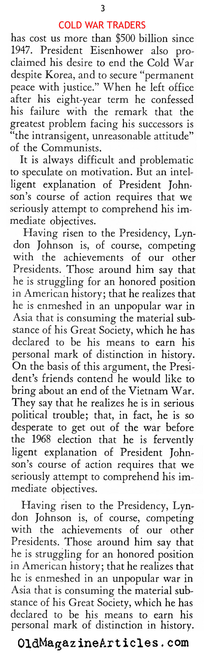 Prolonging The Vietnam War<BR> (American Opinion Magazine, 1967)