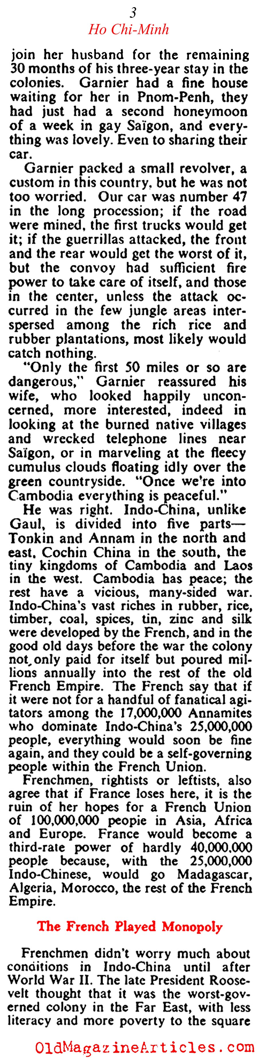 Ho Chi-Minh on the March... (Collier's Magazine, 1947)