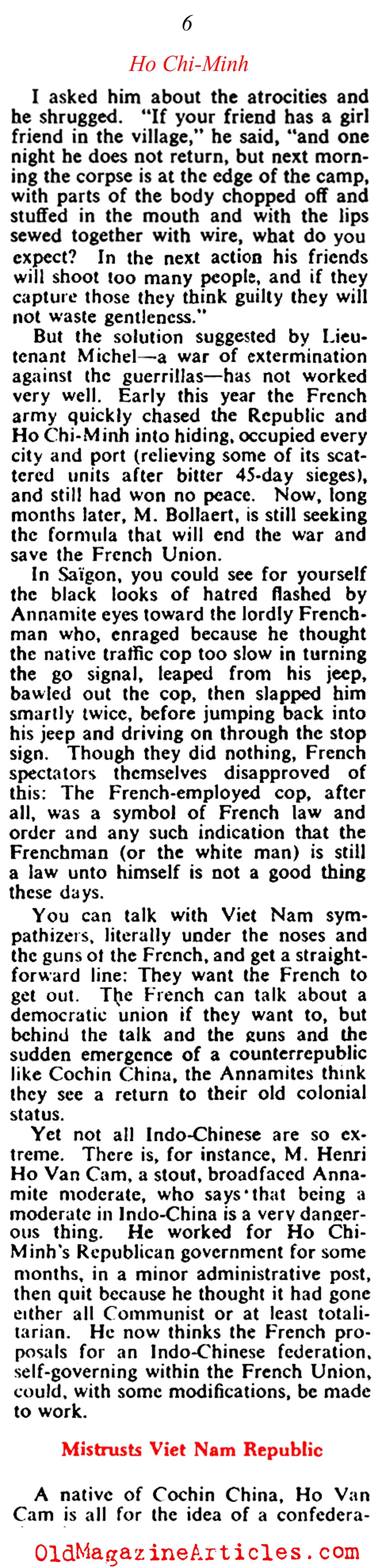 Ho Chi-Minh on the March... (Collier's Magazine, 1947)