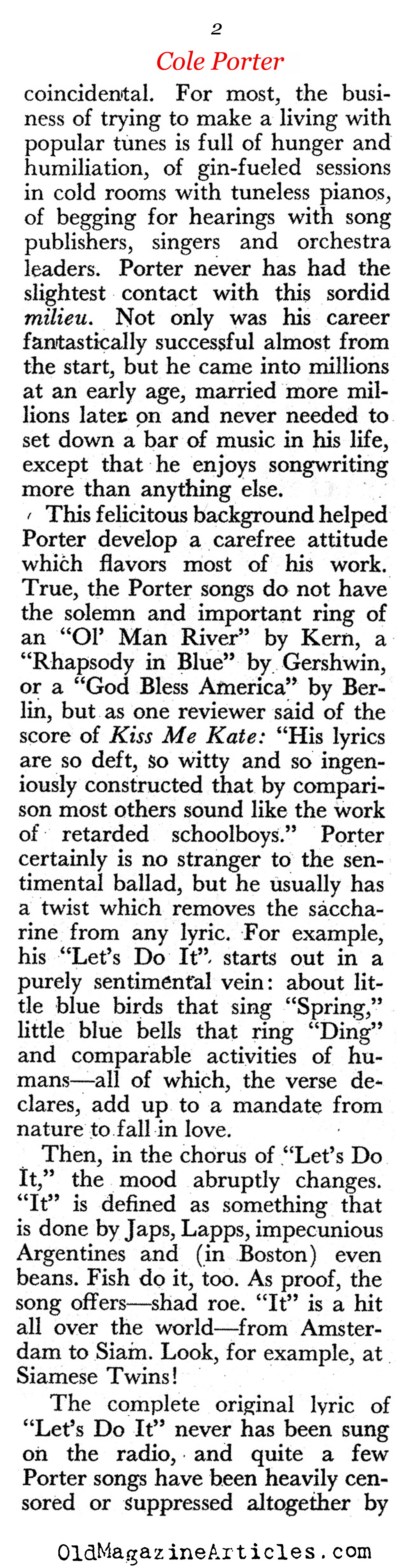 Cole Porter (Pageant Magazine, 1949)