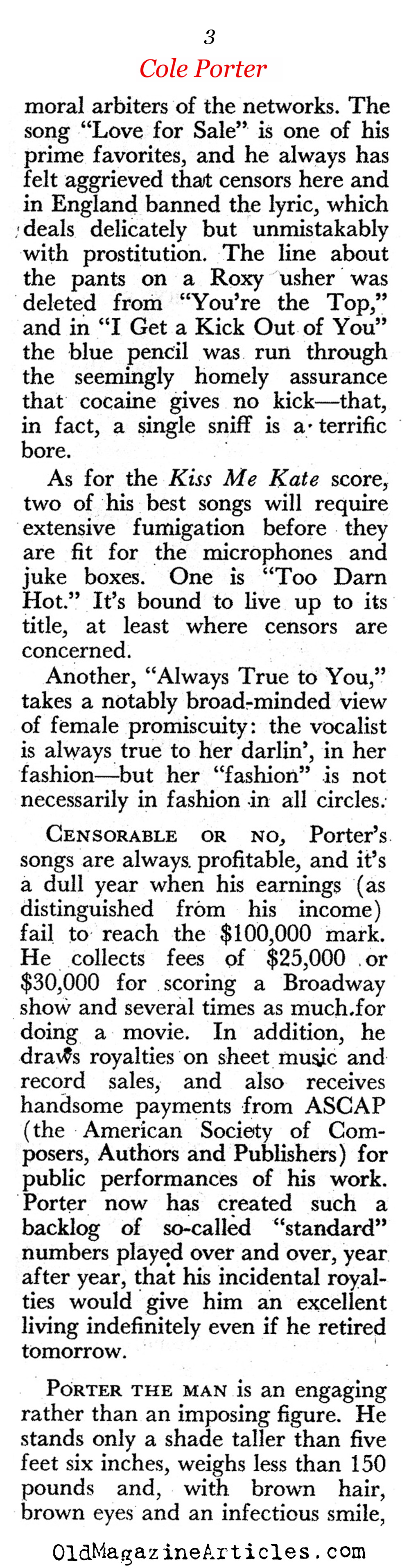 Cole Porter (Pageant Magazine, 1949)
