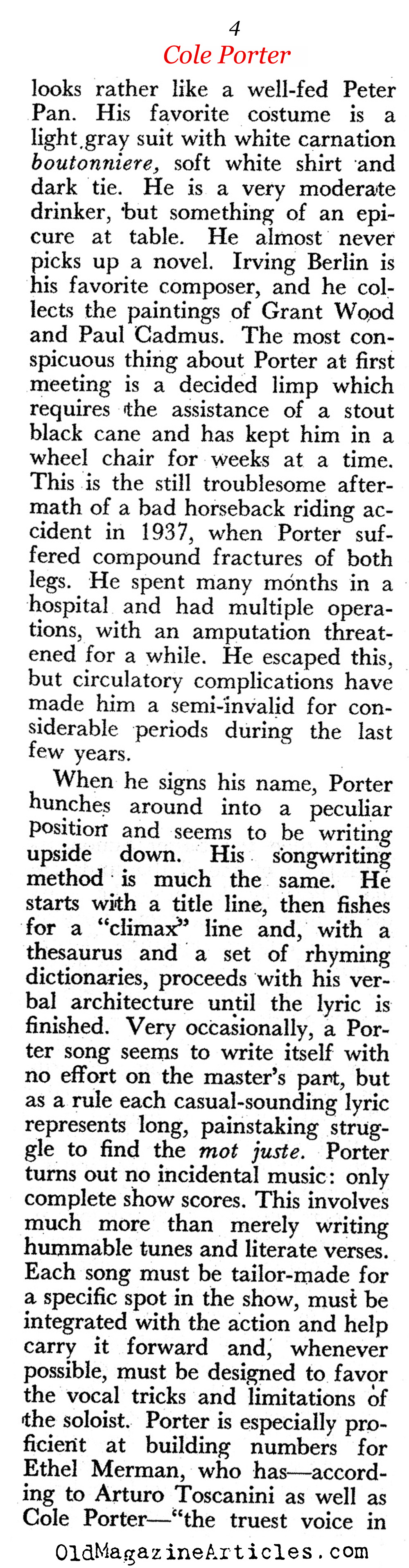 Cole Porter (Pageant Magazine, 1949)