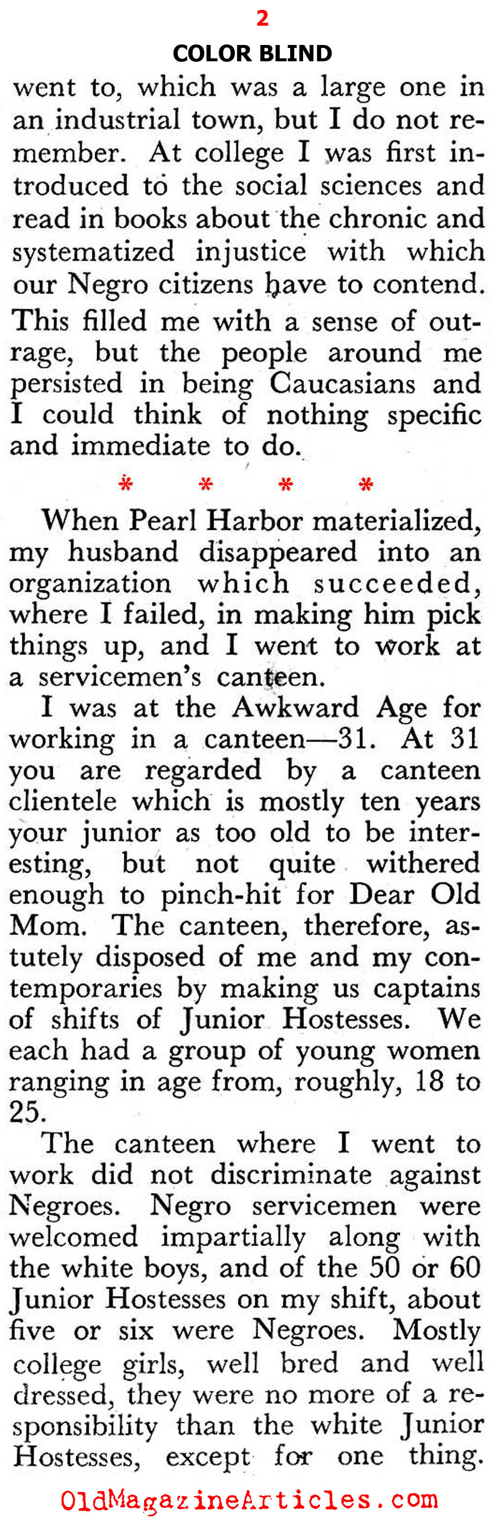 A White Woman Looks at the Negro and the Scourge of Racism  (Pageant Magazine, 1947)