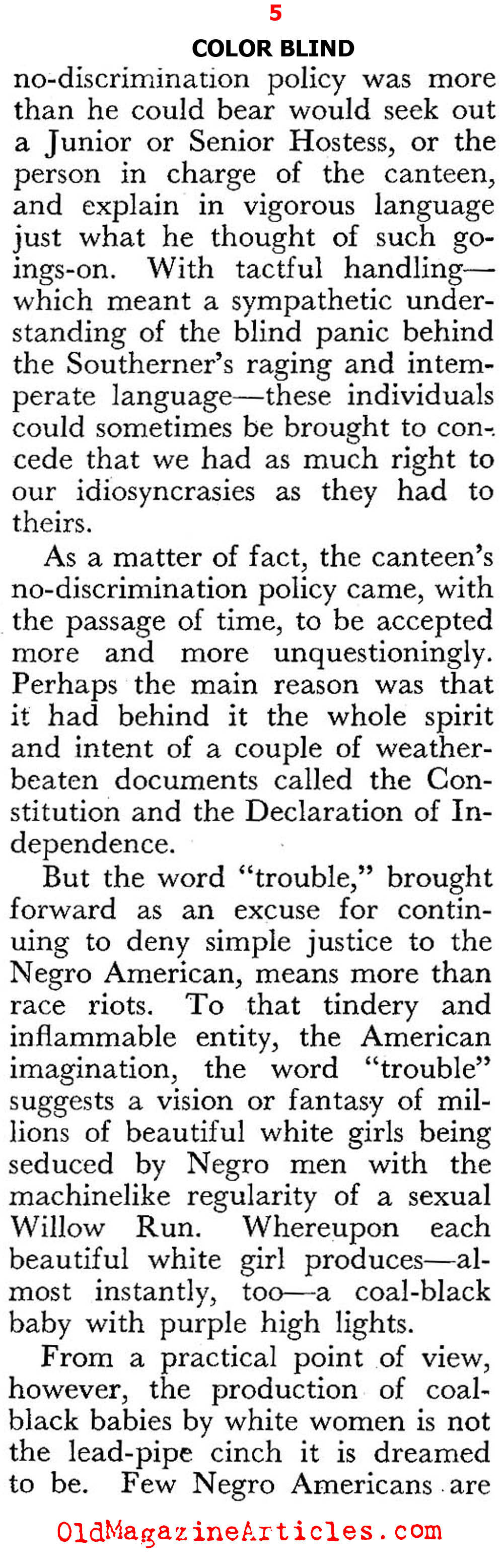 A White Woman Looks at the Negro and the Scourge of Racism  (Pageant Magazine, 1947)