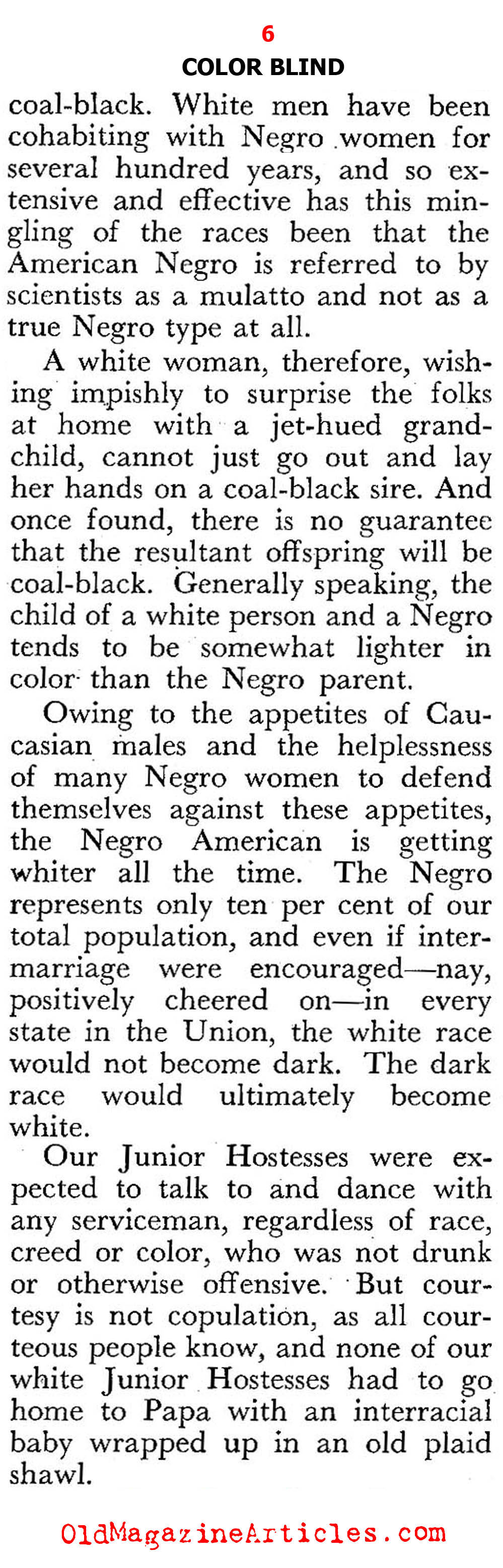 A White Woman Looks at the Negro and the Scourge of Racism  (Pageant Magazine, 1947)